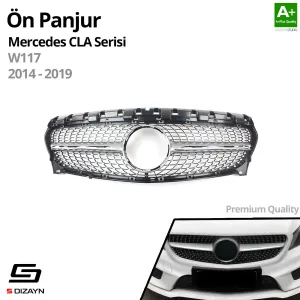S-Dizayn Mercedes CLA180 W117 Ön Panjur Krom Diamond Model 2014-2019 thumb 2