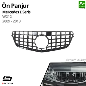 S-Dizayn Mercedes E-Class W212 Ön Panjur Parlak Siyah Piano Black GTR Model 2009-2013 thumb 2