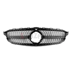 S-Dizayn Mercedes C-Class W205 Ön Panjur Parlak Siyah Piano Black Diamond Model 2019 Üzeri thumb 3