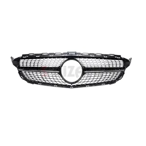 S-Dizayn Mercedes C-Class W205 Ön Panjur Parlak Siyah Piano Black Diamond Model 2015-2018 thumb 3