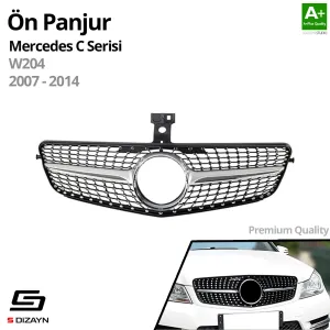 S-Dizayn Mercedes C-Class W204 Ön Panjur Krom Diamond Model 2007-2014 thumb 2