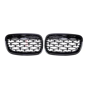 S-Dizayn Bmw X5 E70/E71/E72 Ön Panjur Böbrek Parlak Siyah Piano Black Diamond Model 2007-2013 thumb 3