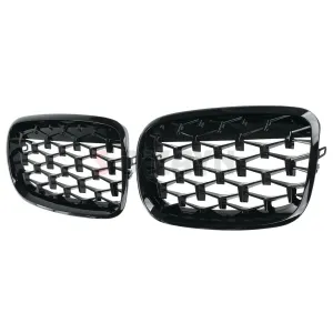 S-Dizayn Bmw X5 E70/E71/E72 Ön Panjur Böbrek Parlak Siyah Piano Black Diamond Model 2007-2013 thumb 4