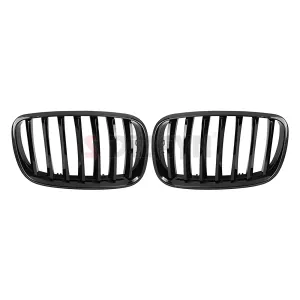 S-Dizayn Bmw X5 E70/E71/E72 Ön Panjur Böbrek Parlak Siyah Piano Black Düz Model 2007-2013 thumb 3