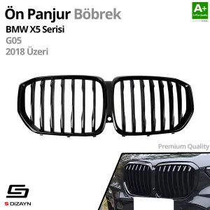 S-Dizayn Bmw X5 G05 Ön Panjur Böbrek Parlak Siyah Piano Black Düz Model 2018 Üzeri thumb 2