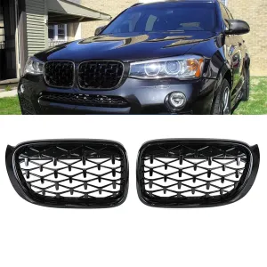 BMW X3 2010-2017 (F25) uyumlu X4 F25/F26 Ön Panjur Böbrek Parlak Siyah Piano Black Diamond Model 2014-2017 modelleri DRS Tuning'de. Kaliteli malzeme, hızlı