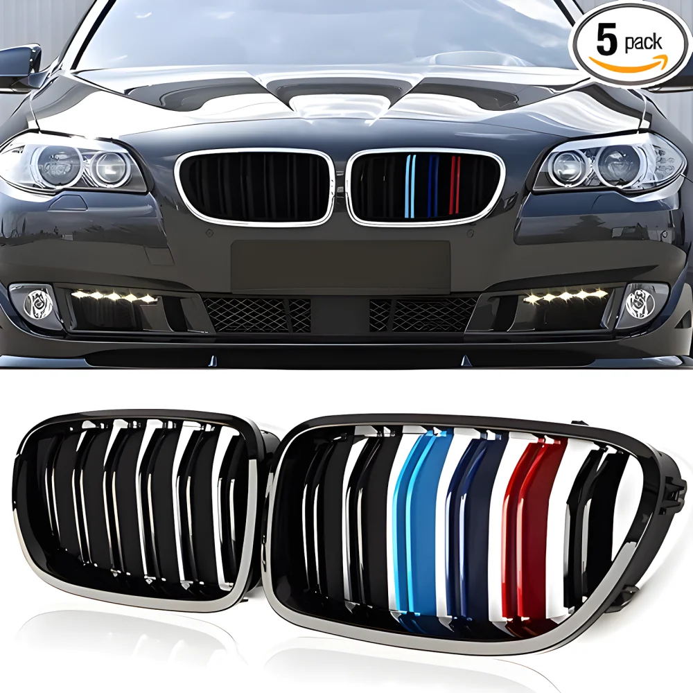 S-Dizayn Bmw 5 Serisi E39 Ön Panjur Böbrek Parlak Siyah Piano Black M Renkli M5 Model 1996-2003