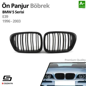 S-Dizayn Bmw 5 Serisi E39 Ön Panjur Böbrek Parlak Siyah Piano Black M5 Model 1996-2003 thumb 2