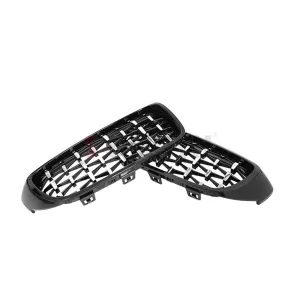S-Dizayn Bmw 4 Serisi F32/F33/F36 Ön Panjur Böbrek Parlak Siyah Çerçeveli Krom Diamond Model 2012-2017 thumb 4