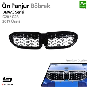 S-Dizayn Bmw 3 Serisi G20/G28 Ön Panjur Böbrek Parlak Siyah Çerçeveli Krom Diamond Model 2017 Üzeri thumb 2