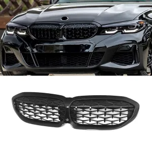 S-Dizayn Bmw 3 Serisi G20/G28 Ön Panjur Böbrek Parlak Siyah Piano Black Diamond Model 2017 Üzeri thumb 1