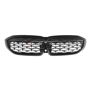 S-Dizayn Bmw 3 Serisi G20/G28 Ön Panjur Böbrek Parlak Siyah Piano Black Diamond Model 2017 Üzeri thumb 3