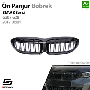 S-Dizayn Bmw 3 Serisi G20/G28 Ön Panjur Böbrek Parlak Siyah Piano Black M3 Model 2017 Üzeri thumb 2