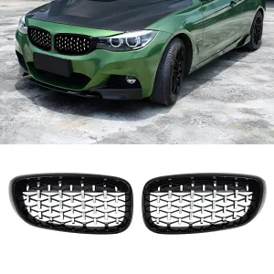 S-Dizayn Bmw 3 Serisi GT F34 GT Ön Panjur Böbrek Parlak Siyah Çerçeveli Krom Diamond Model 2012-2017 thumb 1
