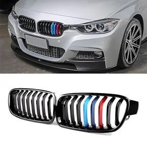 BMW 3 Serisi 2011-2019 (F30) uyumlu F30/F31/F35 Ön Panjur Böbrek Parlak Siyah Piano Black M Renkli 11'li Düz Model 2012-2017 modelleri DRS Tuning'de. Kaliteli