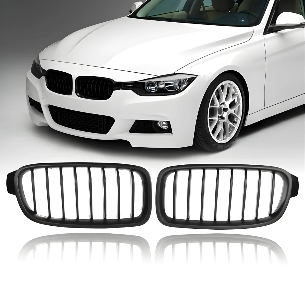 S-Dizayn Bmw 3 Serisi F30/F31/F35 Ön Panjur Böbrek Parlak Siyah Piano Black 8'li Düz Model 2012-2017