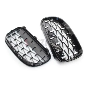 S-Dizayn Bmw 3 Serisi Coupe E92/E93 Coupe Ön Panjur Böbrek Parlak Siyah Çerçeveli Krom Diamond Model 2010-2014 thumb 4