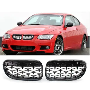 BMW 3 Serisi 2004-2013 (E92) uyumlu Coupe E92/E93 Coupe Ön Panjur Böbrek Parlak Siyah Piano Black Diamond Model 2010-2014 modelleri DRS Tuning'de. Kaliteli