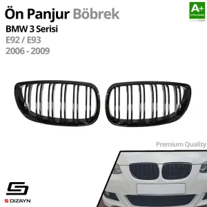 S-Dizayn Bmw 3 Serisi E92/E93 Ön Panjur Böbrek Parlak Siyah Piano Black M3 Model 2006-2009 thumb 2