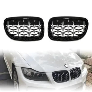 BMW 3 Serisi 2004-2013 (E90) uyumlu E90/E91 Ön Panjur Böbrek Parlak Siyah Çerçeveli Krom Diamond Model 2009-2012 modelleri DRS Tuning'de. Kaliteli malzeme,
