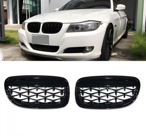 BMW 3 Serisi 2004-2013 (E90) uyumlu E90/E91 Ön Panjur Böbrek Parlak Siyah Piano Black Diamond Model 2009-2012 modelleri DRS Tuning'de. Kaliteli malzeme, hızlı