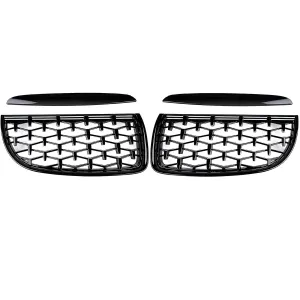 S-Dizayn Bmw 3 Serisi E90/E91 Ön Panjur Böbrek Parlak Siyah Piano Black Diamond Model 2005-2008 thumb 3