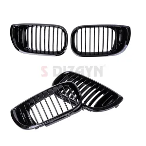 S-Dizayn Bmw 3 Serisi E46 Ön Panjur Böbrek Parlak Siyah Piano Black Düz Model 2002-2005 thumb 5