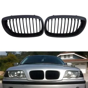 BMW 3 Serisi 1997-2006 (E46) uyumlu E46 Coupe Ön Panjur Böbrek Parlak Siyah Piano Black Düz Model 1999-2001 modelleri DRS Tuning'de. Kaliteli malzeme, hızlı