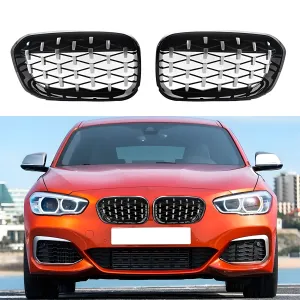 BMW 1 Serisi 2011-2019 (F20) uyumlu F20/F21 Ön Panjur Böbrek Parlak Siyah Çerçeveli Krom Diamond Model 2015-2019 modelleri DRS Tuning'de. Kaliteli malzeme,