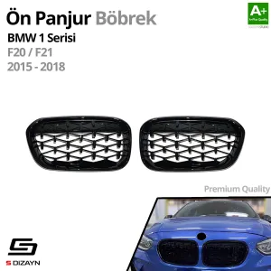 S-Dizayn Bmw 1 Serisi F20/F21 Ön Panjur Böbrek Parlak Siyah Piano Black Diamond Model 2015-2019 thumb 2