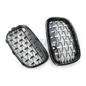 S-Dizayn Bmw 1 Serisi F20/F21 Ön Panjur Böbrek Parlak Siyah Çerçeveli Krom Diamond Model 2011-2015 thumb 4