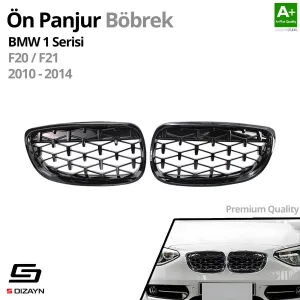 S-Dizayn Bmw 1 Serisi F20/F21 Ön Panjur Böbrek Parlak Siyah Piano Black Diamond Model 2011-2015 thumb 2