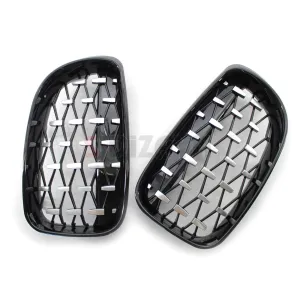 S-Dizayn Bmw 1 Serisi E81/E87 Ön Panjur Böbrek Parlak Siyah Çerçeveli Krom Diamond Model 2008-2012 thumb 4