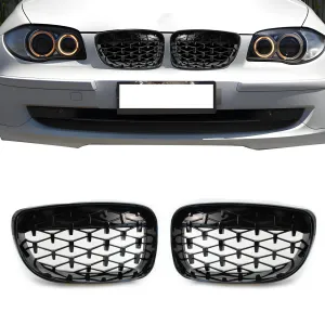 BMW 1 Serisi 2004-2011 (E81) uyumlu E81/E87 Ön Panjur Böbrek Parlak Siyah Piano Black Diamond Model 2008-2012 modelleri DRS Tuning'de. Kaliteli malzeme, hızlı
