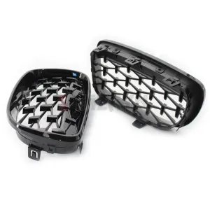 S-Dizayn Bmw 1 Serisi E81/E87 Ön Panjur Böbrek Parlak Siyah Piano Black Diamond Model 2008-2012 thumb 5