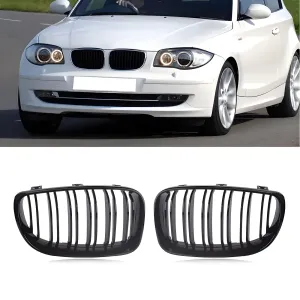 S-Dizayn Bmw 1 Serisi E81/E87 Ön Panjur Böbrek Mat Siyah M1 Model 2008-2012 thumb 1