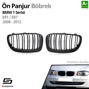 S-Dizayn Bmw 1 Serisi E81/E87 Ön Panjur Böbrek Mat Siyah M1 Model 2008-2012 thumb 2