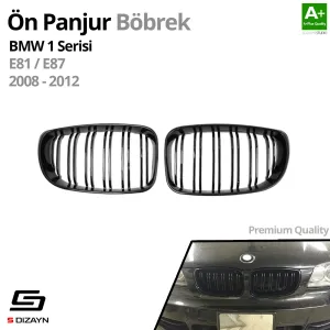 S-Dizayn Bmw 1 Serisi E81/E87 Ön Panjur Böbrek Parlak Siyah Piano Black M1 Model 2008-2012 thumb 2