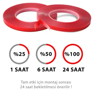 S-Dizayn Çift Taraflı Bant 10mm x 33 Metre Şeffaf Silikon VHB Bant A+Kalite thumb 4