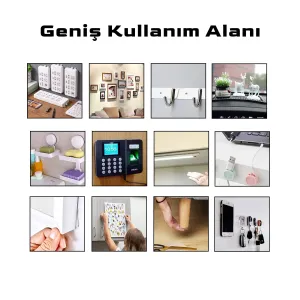 S-Dizayn Çift Taraflı Bant 50mm x 5 Metre Şeffaf Silikon VHB Bant A+Kalite thumb 5
