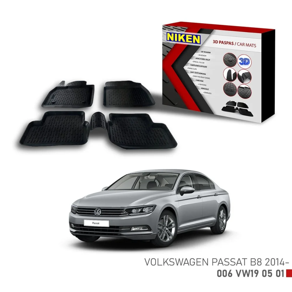 Vw Passat B8 için Uyumlu -2014 3D Paspas