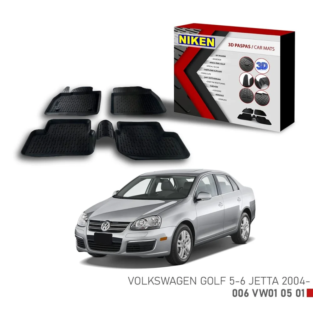 Vw Golf 5 için Uyumlu Golf 6 - Jetta -2004 3D Paspas