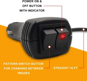 7 fonksiyonlu tepe lambası çakarlı mıknatıslı dikey model 12-30v kırmızı / LAIK537-2 thumb 4