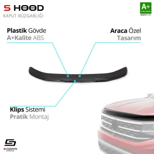 S-Dizayn Volkswagen Uyumlu Transporter T6 ABS Plastik Kaput Rüzgarlığı 2010-2015 A+Kalite ParçaDRS Tuning kalitesiyle tanışın! Özel olarak Volkswagen  model ara