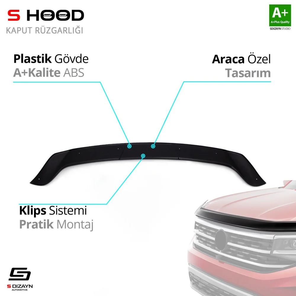S-Dizayn Opel Uyumlu Zafira ABS Plastik Kaput Rüzgarlığı 2019 Üzeri A+Kalite Parça