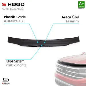 S-Dizayn Mitsubishi Uyumlu L200 ABS Plastik Kaput Rüzgarlığı 1996-2006 A+Kalite ParçaDRS Tuning kalitesiyle tanışın! Özel olarak Mitsubishi  model araçlar için 
