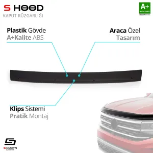 S-Dizayn Ford Uyumlu Transit ABS Plastik Kaput Rüzgarlığı 2002-2006 A+Kalite ParçaDRS Tuning kalitesiyle tanışın! Özel olarak Ford  model araçlar için üretilen 