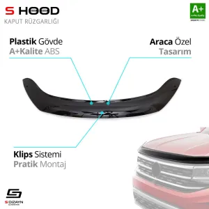 S-Dizayn Dacia Uyumlu Lodgy ABS Plastik Kaput Rüzgarlığı 2012 Üzeri A+Kalite ParçaDRS Tuning kalitesiyle tanışın! Özel olarak Dacia  model araçlar için üretilen