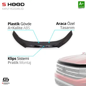 S-Dizayn Chevrolet Uyumlu Captiva ABS Plastik Kaput Rüzgarlığı 2011-2018 A+Kalite ParçaDRS Tuning kalitesiyle tanışın! Özel olarak Chevrolet  model araçlar için