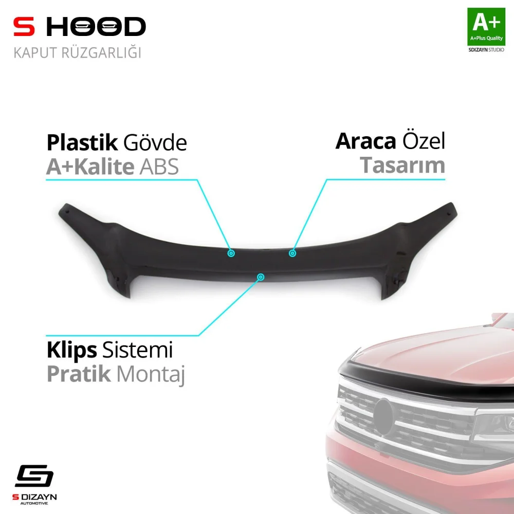 S-Dizayn Chevrolet Uyumlu Captiva ABS Plastik Kaput Rüzgarlığı 2006-2011 A+Kalite Parça